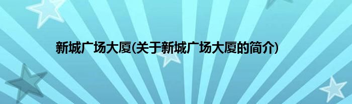 新城广场大厦(关于新城广场大厦的简介)