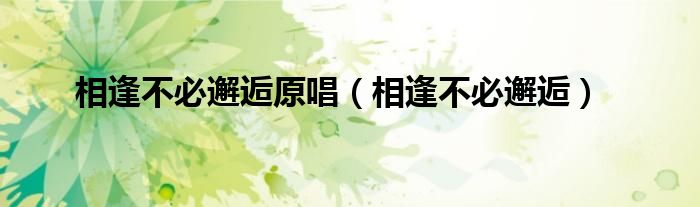 相逢不必邂逅原唱（相逢不必邂逅）