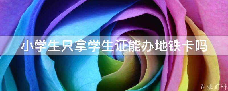 小学生只拿学生证能办地铁卡吗