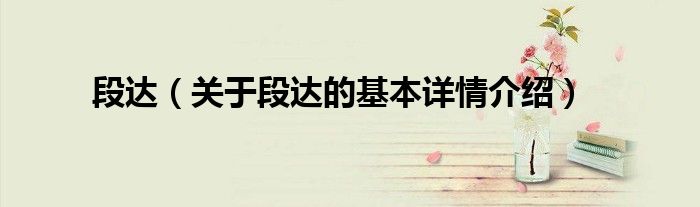 段达（关于段达的基本详情介绍）