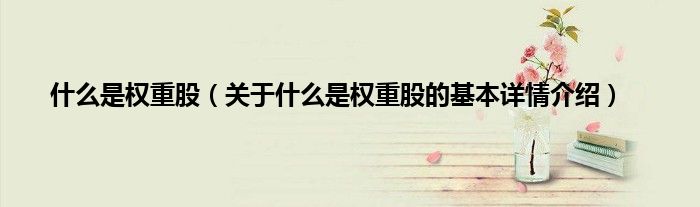 什么是权重股（关于什么是权重股的基本详情介绍）
