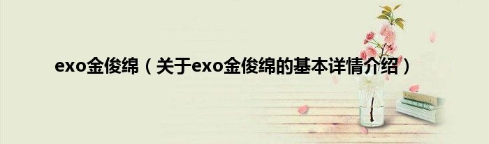 exo金俊绵（关于exo金俊绵的基本详情介绍）