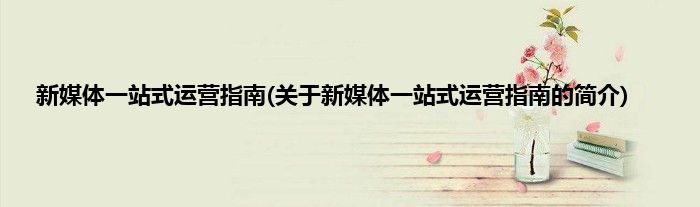 新媒体一站式运营指南(关于新媒体一站式运营指南的简介)
