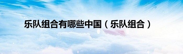 乐队组合有哪些中国（乐队组合）