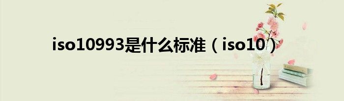 iso10993是什么标准（iso10）