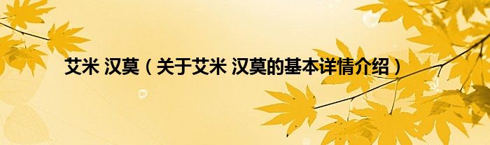 艾米 汉莫（关于艾米 汉莫的基本详情介绍）