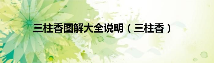 三柱香图解大全说明（三柱香）