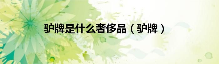 驴牌是什么奢侈品（驴牌）