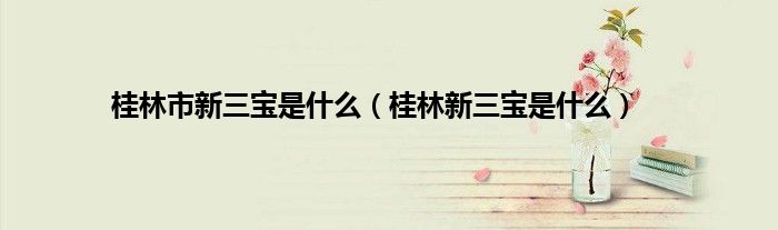 桂林市新三宝是什么（桂林新三宝是什么）