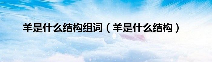羊是什么结构组词（羊是什么结构）