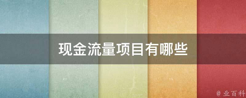 现金流量项目有哪些