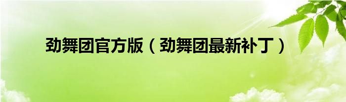 劲舞团官方版（劲舞团最新补丁）