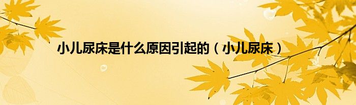 小儿尿床是什么原因引起的（小儿尿床）