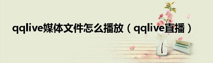 qqlive媒体文件怎么播放（qqlive直播）