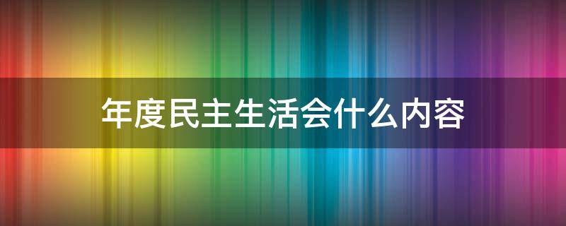 年度民主生活会什么内容