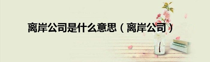 离岸公司是什么意思(离岸公司)