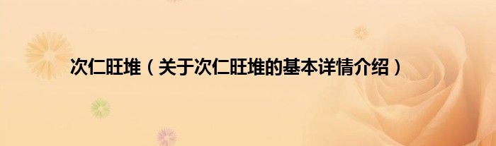 次仁旺堆（关于次仁旺堆的基本详情介绍）